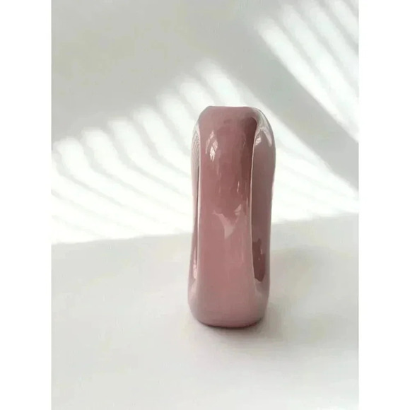 Vintage Midcentury Soft Pink / Mauve Royal Haeger Ceramic Cut Out Vase - Picture 8 of 10